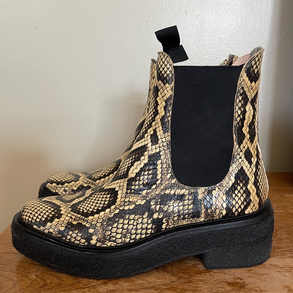 Loeffler Randall Raquel Snake Print Chelsea Boots